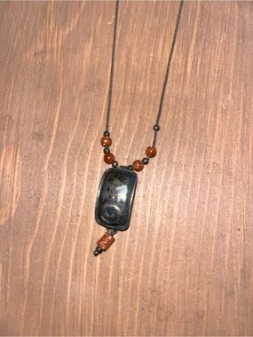 Silpada vintage HTF retired sunstone sterling silver 925 necklace with swirl VTG